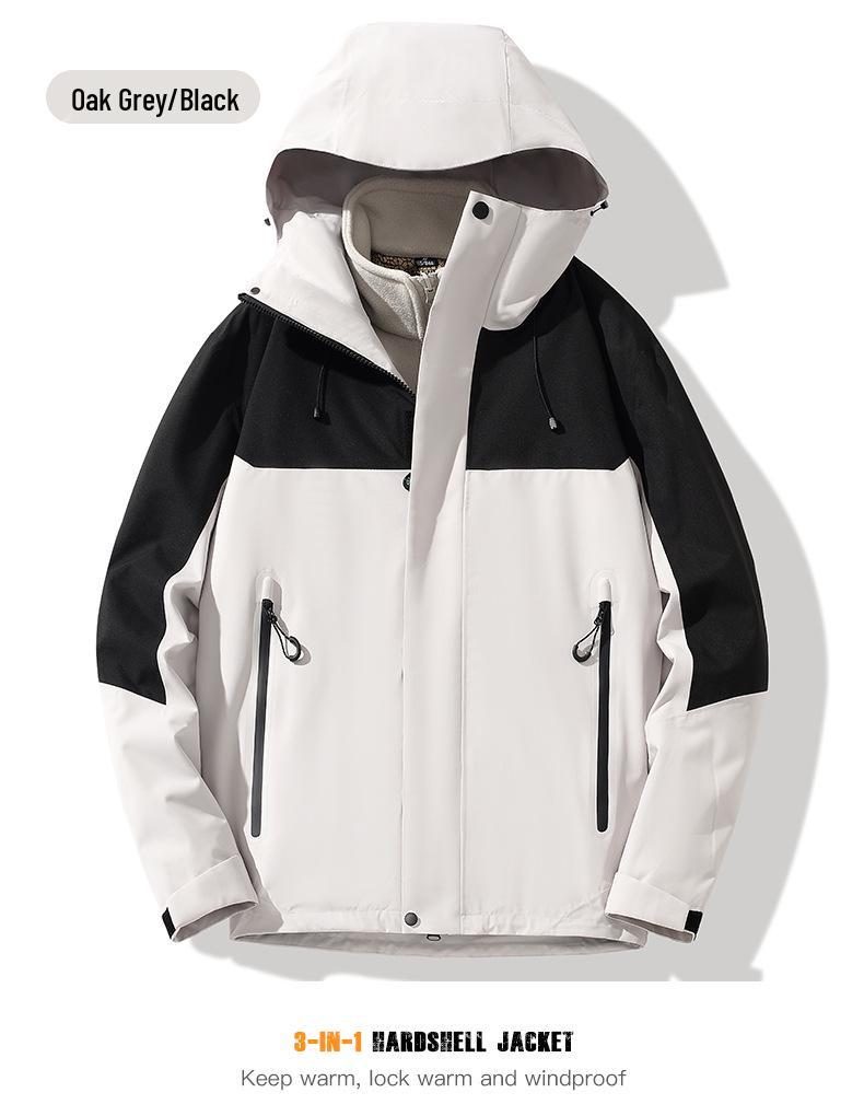2024 Stylish 3-in-1 Heat-Sealed Couples Windbreaker: Waterproof, Windproof Outdoor Team Mountaineering Suit