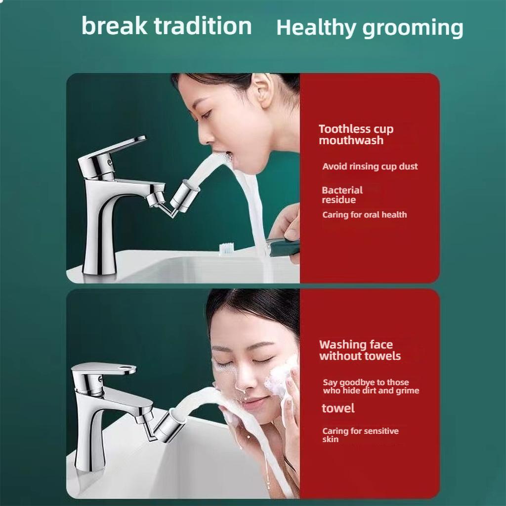 Solid Brass Kitchen Faucet Spout with 720° Swivel - Durable Rotatable Sink Tap Accessory, Anti-Corrosion Waterfall Design