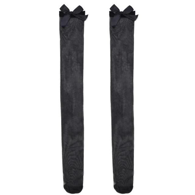 

Летние ультратонкие чулки, сексуальные чулки до бедра для женщин, колготки, дышащие черные белые чулки, стиль JK Лолита, длинные носки One Size