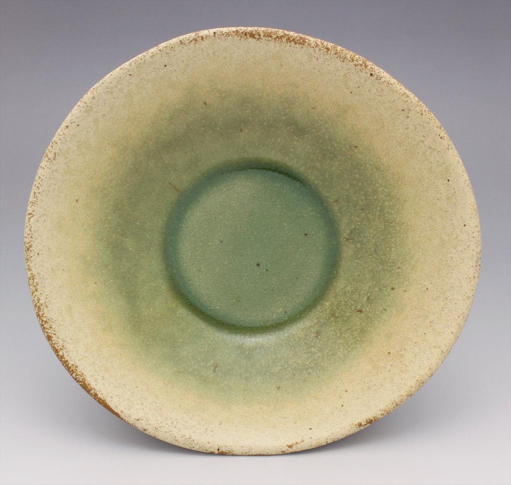Utsuwa Roan Yamasaku Kiln "Green Glaze" Oval Serving Bowl, Sabi Oribe, Approx. 22cm Diameter X 6cm Height, Made In Japan