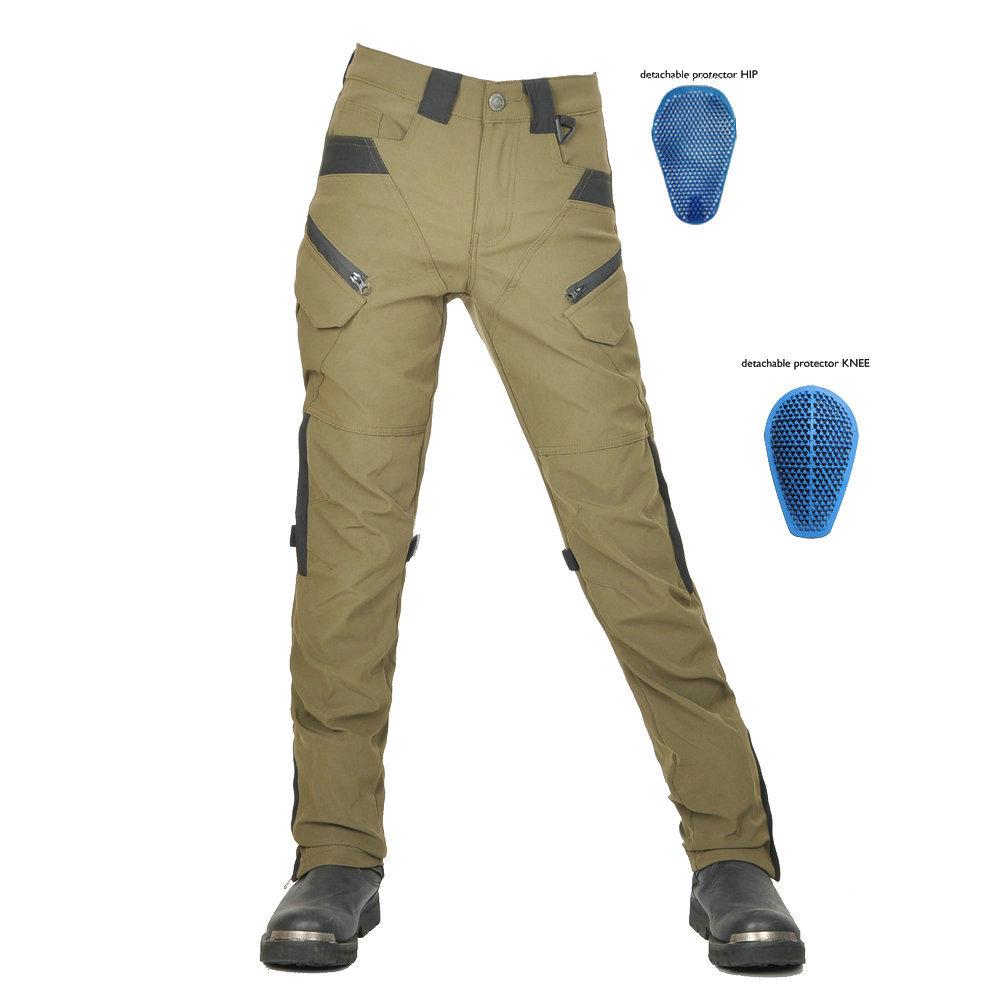 Motorcycle Riding Pants Waterproof Windproof Breathable High Waist Female Cavalry Green Motorcycle Anti-fall Pants Silicone Protectors