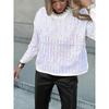 Women's Fashion Sequin Long Sleeved T-Shirt Round Neck Striped Pullover Top