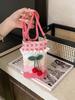 Knit Cherry Phone Bag With Water Bucket Style For Daily Casual Use