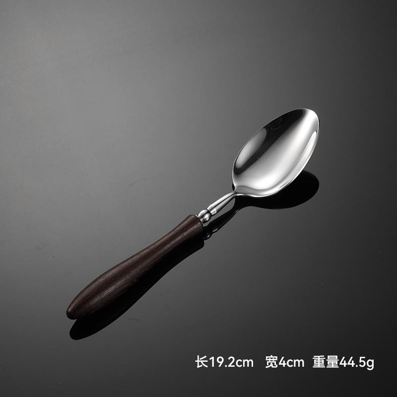 304 Stainless Steel Chicken Wing Wooden Handle Knife, Fork and Spoon Western Tableware Multi-specification Insert Handle Heavy Household Steak Knife