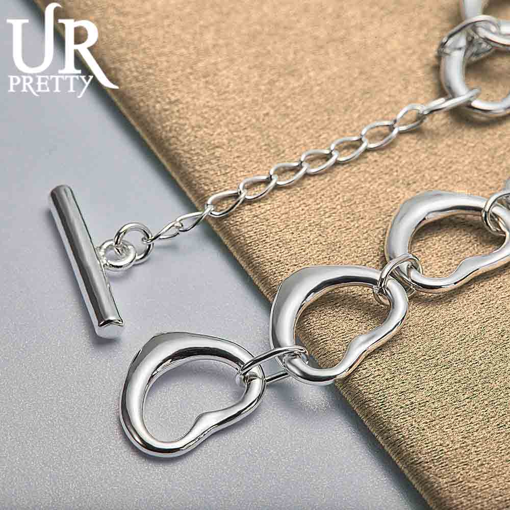 925 Sterling Silver Romantic Heart-shaped Bracelet Fashionable Wedding Jewelry