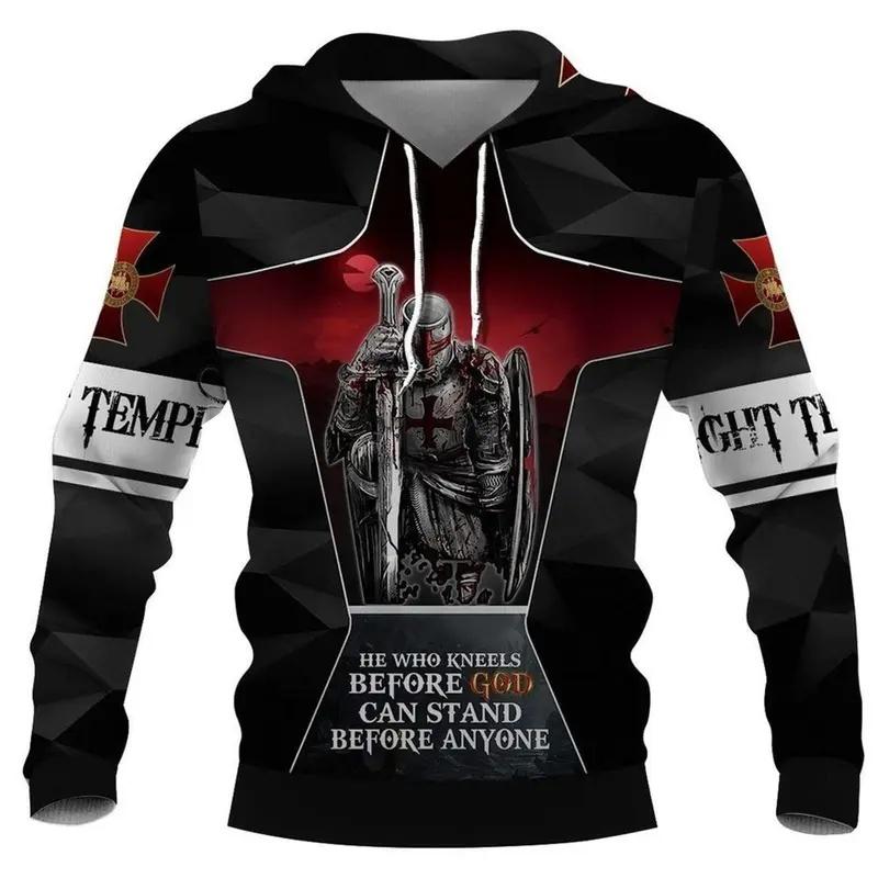 Hanorac Inovator Cool Knight Bărbați Modă Casual Evul Mediu Imprimat 3D cu Mânecă Lungă Hanorac Pulover