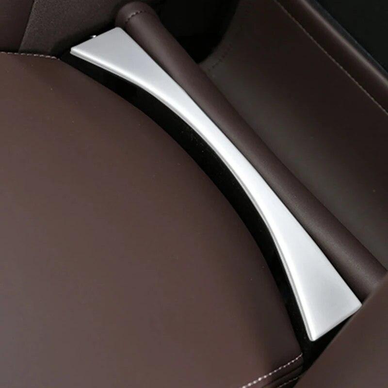 3Pcs ABS Chrome Car Interior Rear Armrest Water Cup Holder Trim Strips Decoration Auto Accessories For BMW G30 5 Series 2018-21