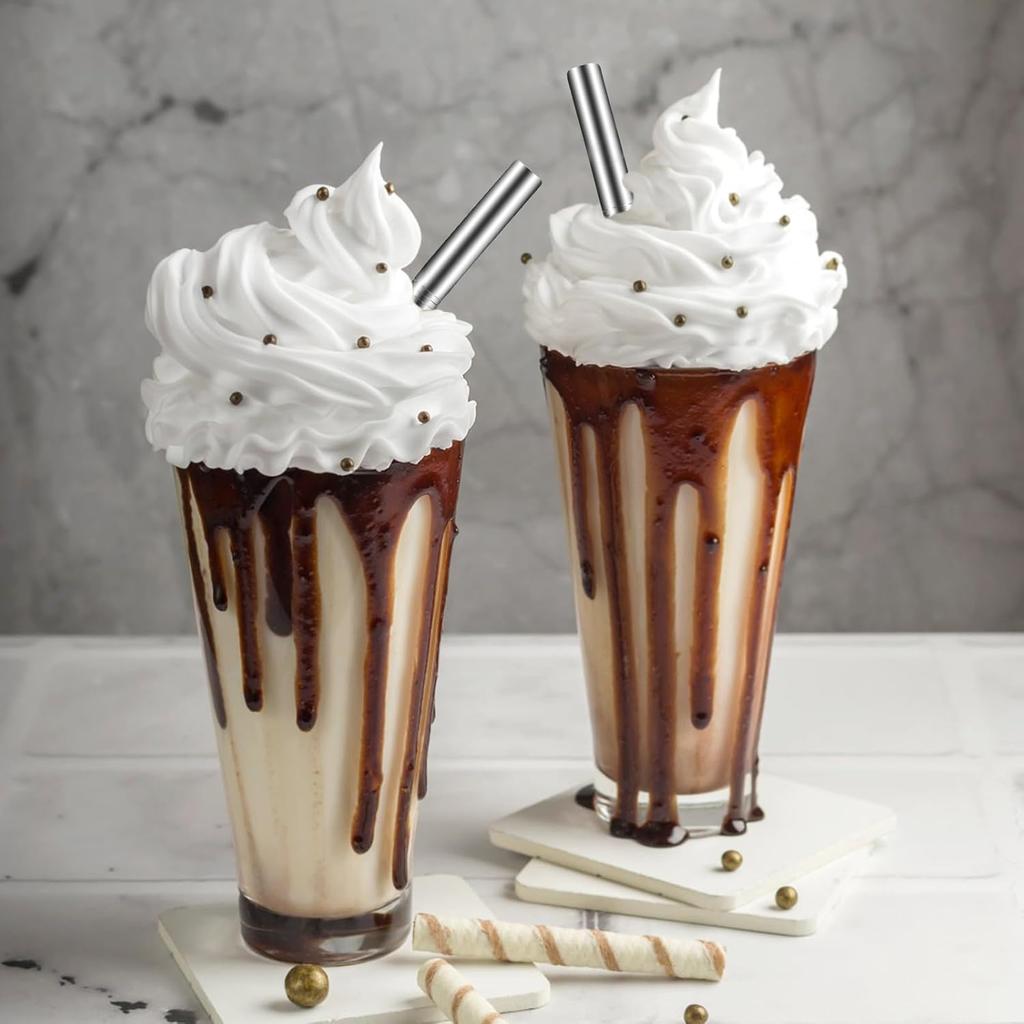 [10 Pcs] Reble Metal Boba Straws - 9.45" Long 0.47" Wide Stainless Steel Boba Straw for Smoothie, Bubble Tea, Milkshake