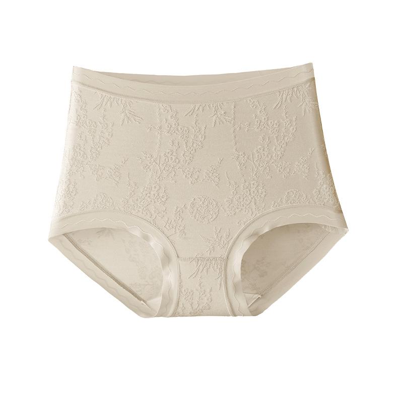 Wholesale Ice Silk Triangular Panties for Women - Lace Trimmed Mid-High Waist Plus Sizes Extended Crotch Design