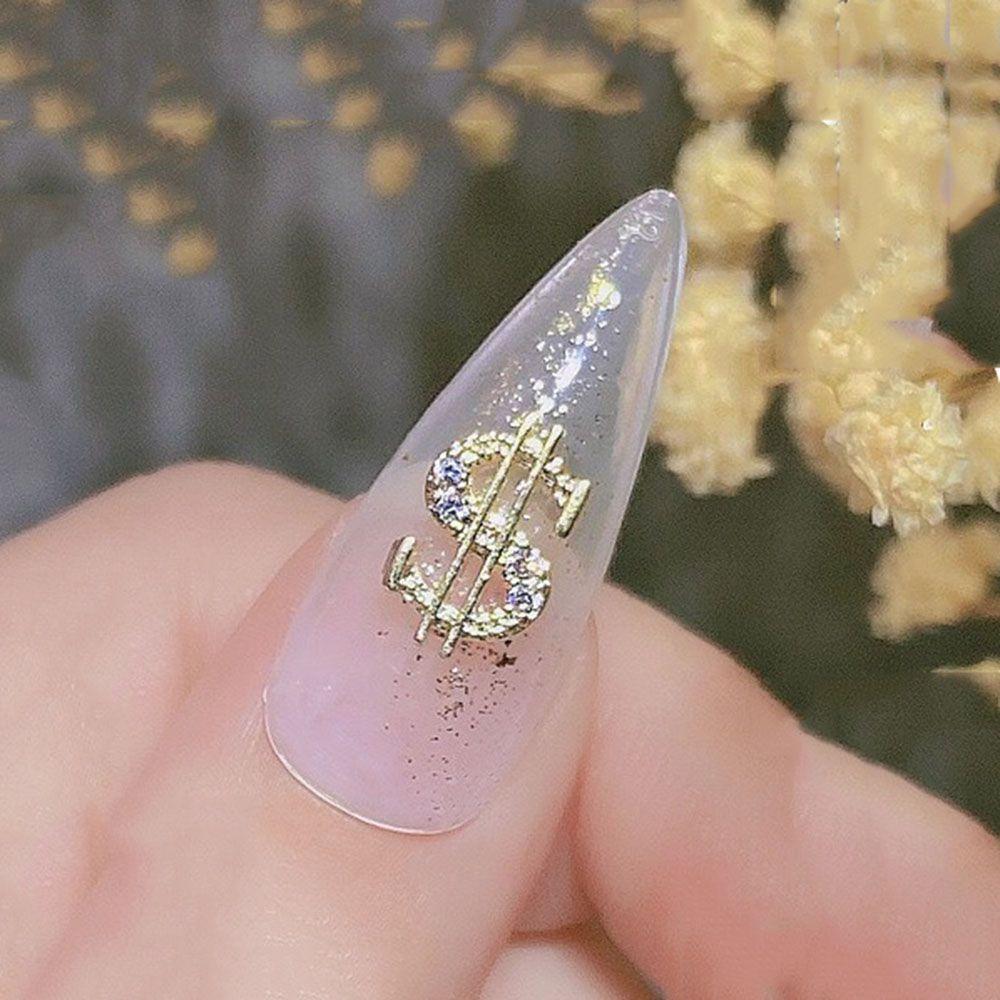 3D Wzór Monety Pieniądze Dolarowe Dekoracje do Zdobienia Paznokci Rhinestone do Zdobienia Paznokci Biżuteria do Paznokci DIY Manicure