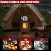 Portable Wood Burning Stove with Chimney Pipe Outdoor Heating Stove Rust Proof Fire Viewing Wood Stove for Travel Picnic