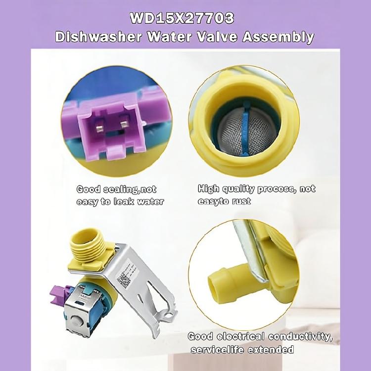 Plastic Water Inlet Valves Assembly WD15X27703 Plastic Dishwasher Inlet Valves Dishwasher Accessories Easy to Install
