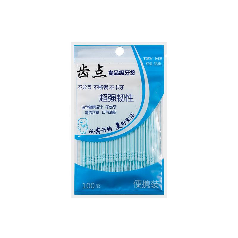 

100 пластиковых зубочисток в портативной упаковке One Size