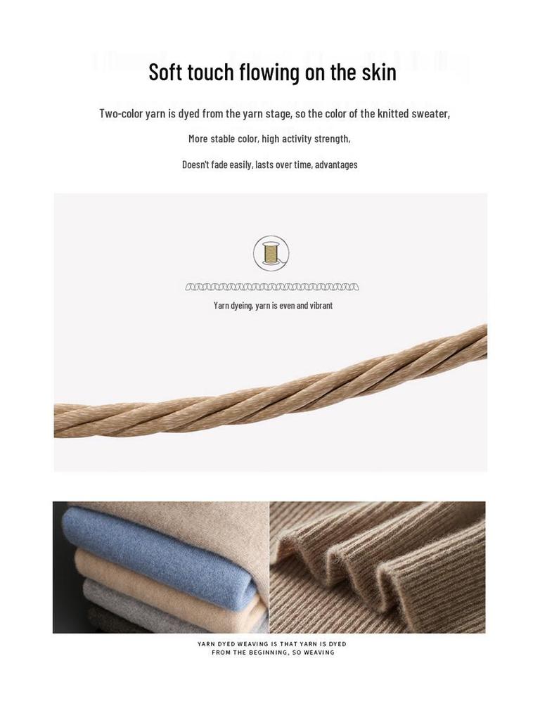 Cashmere 2025 Men's High Neck Solid Color Pullover Sweater - Autumn/Winter Collection