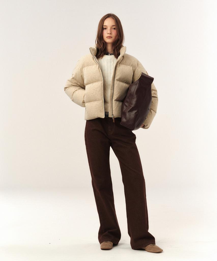 Satur (W) Knit Puffer Duck Down Padded Cream