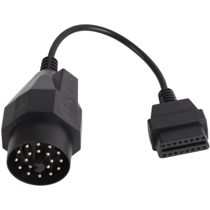 Câble adaptateur OBD2 - AIMOONSA - BMW E36/E38/E39/E46/E53/X5/Z3 - 20 broches à 16 broches - Noir - 320 mm