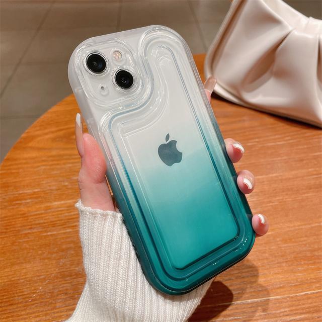 Transparente Handyhülle mit Farbverlauf für iPhone 14 13 12 11 Pro Max 14pro 14 Plus, stoßfeste Stoßstange, weiche Silikon-Rückseite