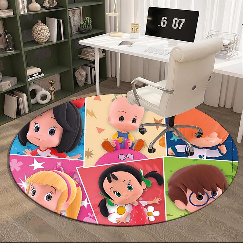 Cleo And Cuquin Round Rug for Livingroom,Bedroom, Palyroom, Chair Rug, Area rug, Circle Carpet, Fan Christmas gift