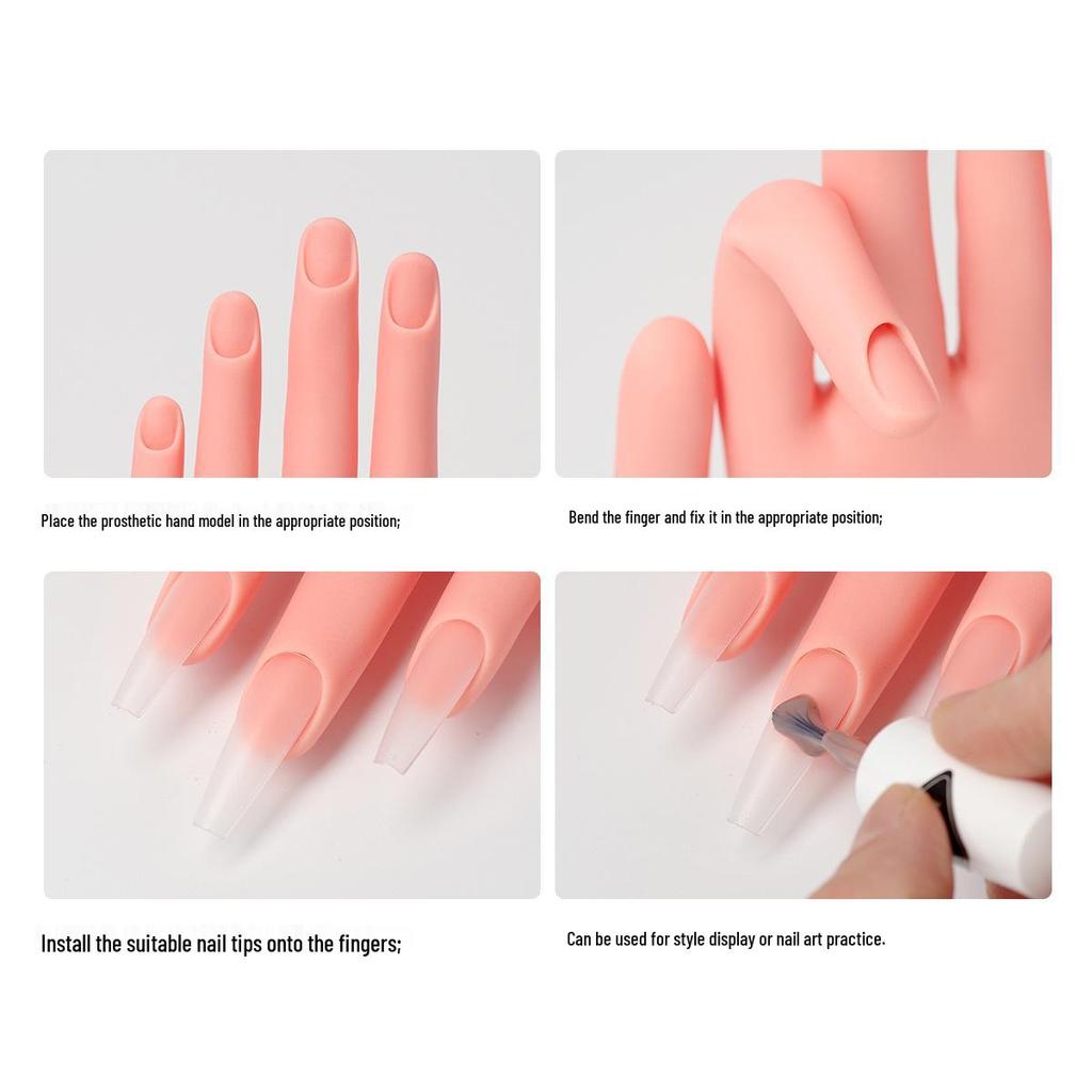 Bendable Fake Hand with Movable Arm for Nail Art Practice and Display