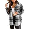 Amazon Wish2022 European and American Flannel Jacket Casual Plaid Button-up Long-sleeved Woolen Shirt Women's Coat