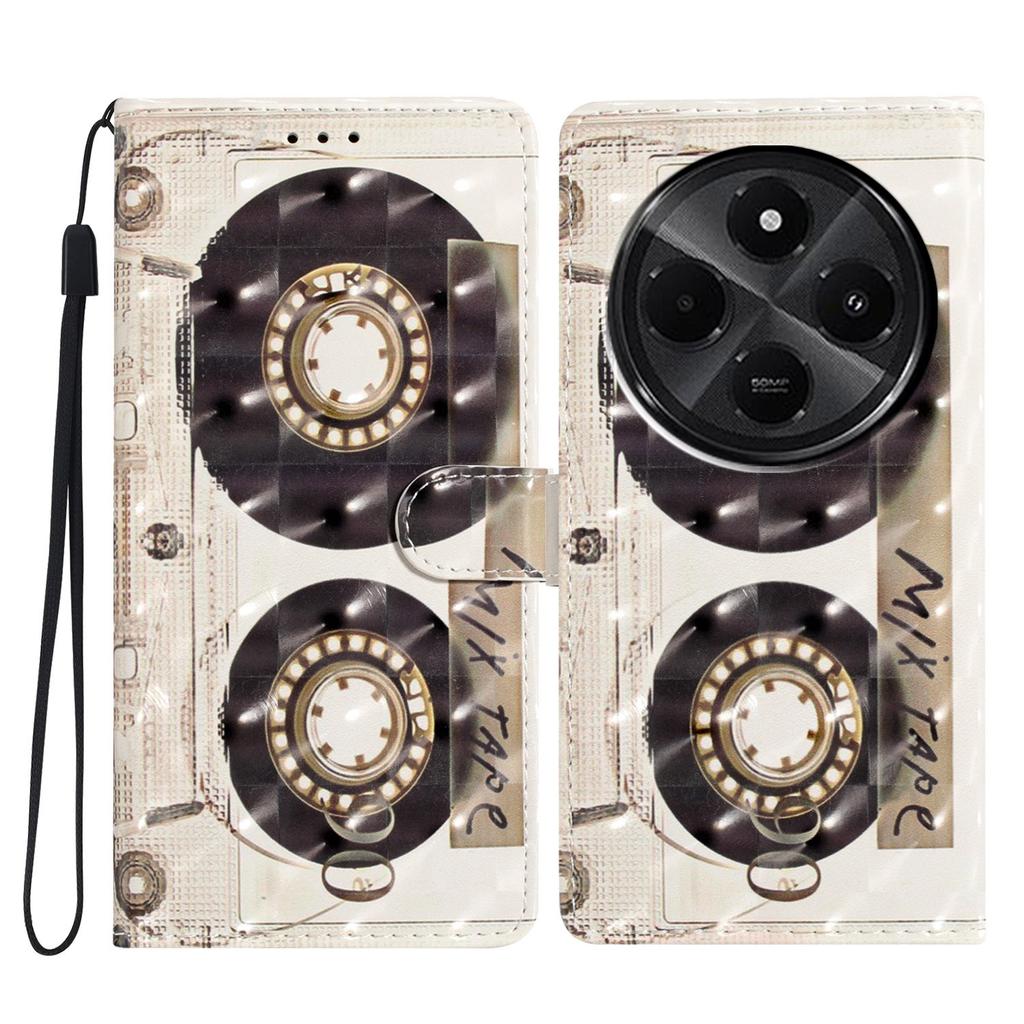 Für Xiaomi Redmi A4 5G Hülle PU Leder Brieftasche Handyhülle 3D Musterdruck