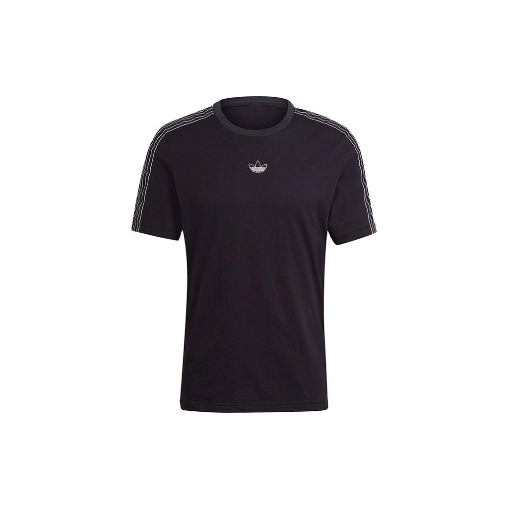 Adidas Originals Trefoil SPRt 3-Stripes Casual Sport Crew Neck Short Sleeve Tee Men Tops Black GN2417