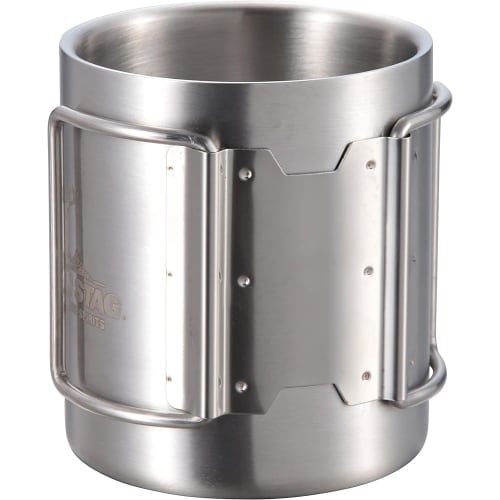 CAPTAIN STAG Outdoor Cup Mug Tumbler 250ml Double Stainless Steel Hollow Double Structure Folding Handle Stainless Steel NEW Freedom UH-2018