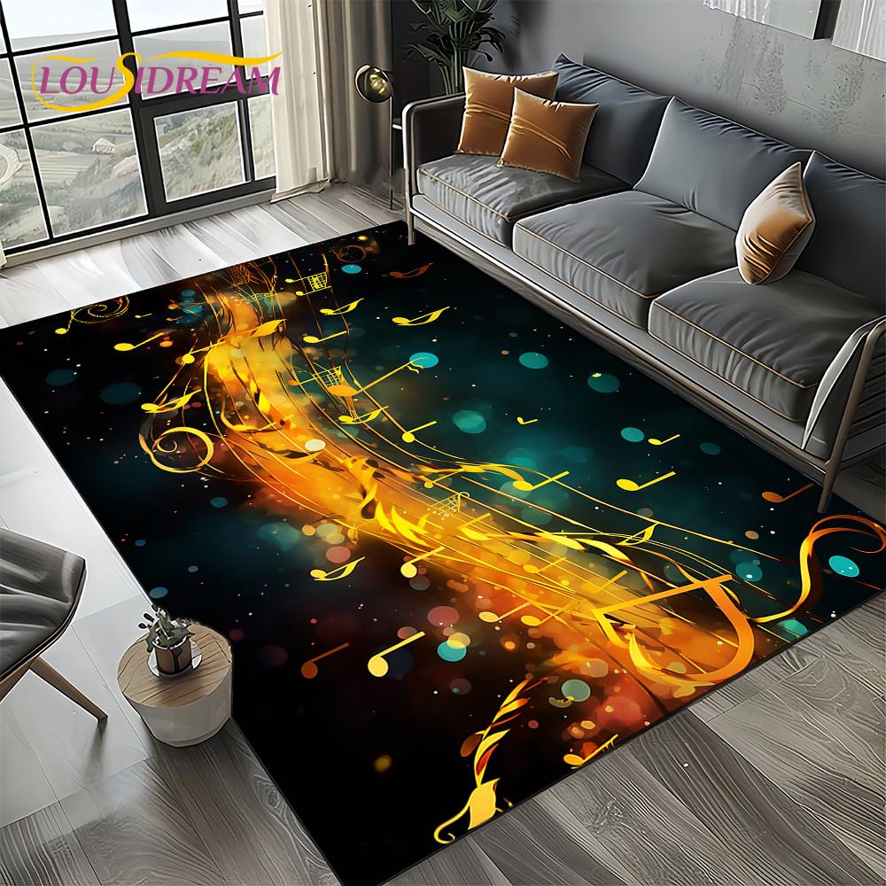 Note Music Colorful Musical Score Cartoon Dream Carpet Rug for Living Room Bedroom Home Sofa Decoration,Kid Non-slip Floor Mat