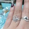 Stainless Steel Lotus Ring For Women Men Finger Ring Vintage Gold Color Wedding Couple Rings Jewelry Anniversary Gifts