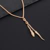 Design Metal Braided Snake Bone Chain Necklace, Stylish Pullable Snake Necklace