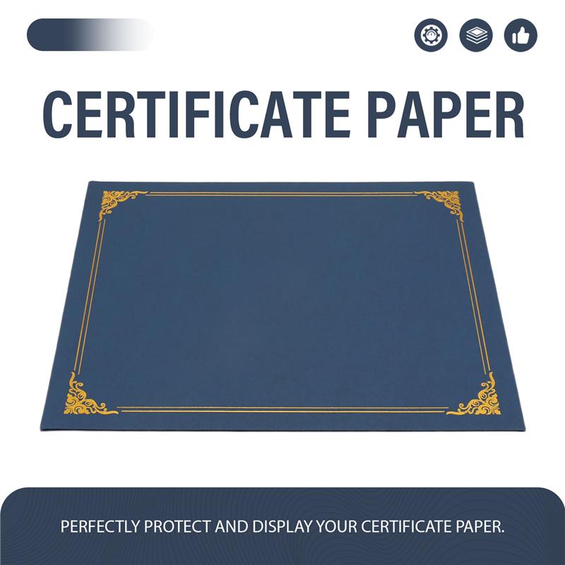 Good-25 Piece Certificate Holders, Diploma Holders Certificate Covers With Gold Foil Border Blue For Letter Size 8.5X11 Inch