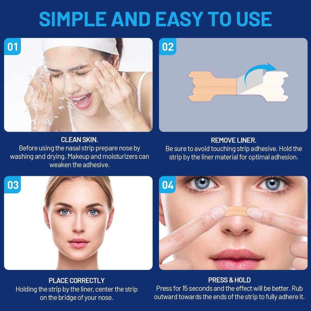 Breathe Easy Anti-Snark Näsplåster för Förbättrad Näsandning