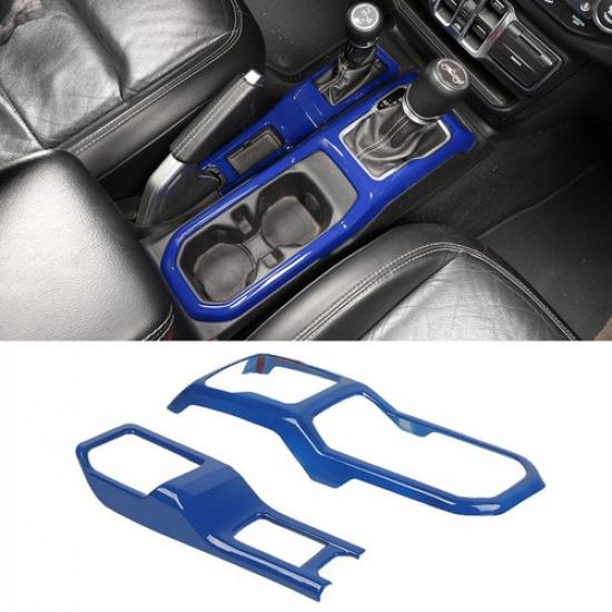 Blue Center Console Gear Shift/ 4WD Cover Trim for Jeep Wrangler JL JLU JT 2018+