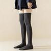 Extended Knee-length Long Stockings for Women, Spring-autumn Style, Thick and Slip-resistant, Long Legs, Black Color, Calf Socks