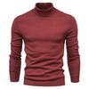 Spring and Autumn Semi-turtleneck Men's Solid Color Round Middle Neck Sweater Foreign Trade Men's Casual Knitted Sweater Thread