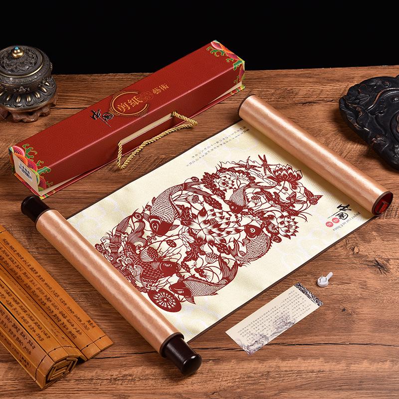Silk Paper-Cut Hanging Artwork: Chinese-Style Decorative Gift for Travelers