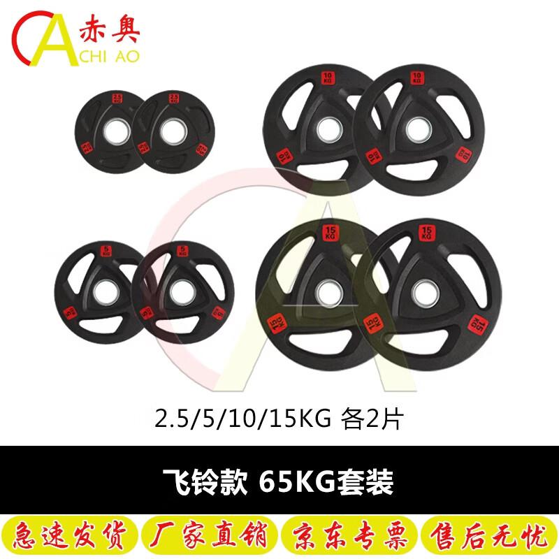 Chiao 3-Hole Rubber Coated Cast Iron Barbell Weight Plates