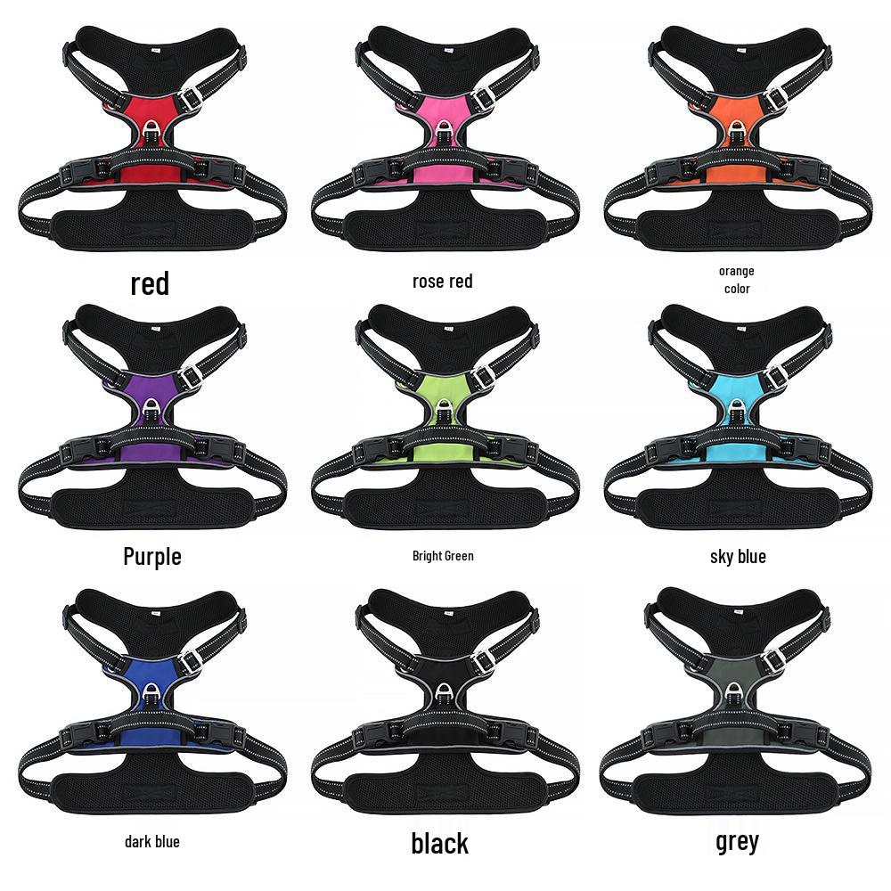 Explosion-Proof Reflective Dog Harness for Medium & Large Dogs - Breathable Oxford Cloth Vest with Leash
