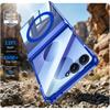 Capa Protetora Samsung Galaxy Z Flip 8 com Cobertura Completa da Dobradiça, Suporte Magnético e Design à Prova de Choque - Azul