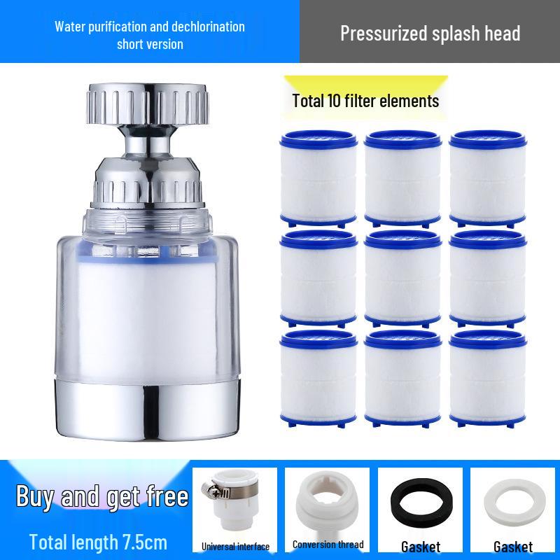 Universal Anti-Splash Kitchen & Shower Faucet Filter with Water Booster Nozzle