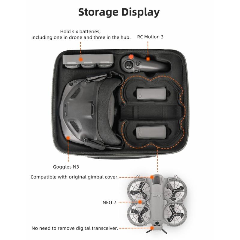 Waterproof Drones Carrying Bag With Shockproof Padding Customs Molded Interior Pouch For NEO2 Equipment Protections