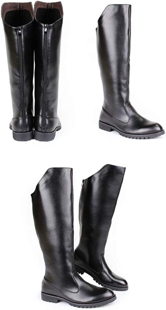 Cnstone Herren Lange Stiefel, Reitstiefel, Jockeystiefel, Reiterschuhe, Militärstil, Cosplay, Mode, Visual Kei, Gothic-Stil (Größe 43/26.5cm)