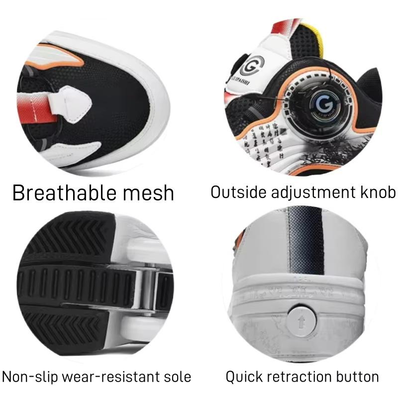 Double-Row Deformation Retractable Four wheels Roller Skate Shoe Unisex Sneaker Multi-functional Walk Shoe