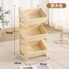 Wooden Storage Shelf Multi-Tier Organizer Living Room Kitchen Dining Area Natural Solid Wood Display Rack