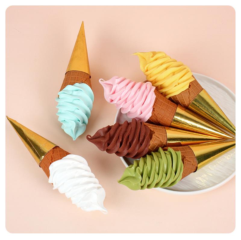 Simulation Torch Ice Cream Cone Model - Fake Dessert Display Prop for Ice Cream Shops
