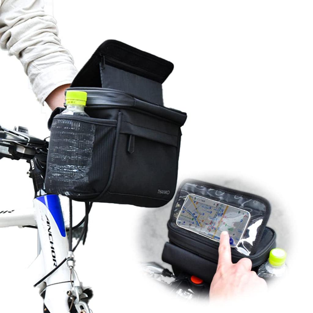 THANKO "2-way Bicycle Front Bag That Makes It Easy To View Your Smartphone" BCYBAGCBK