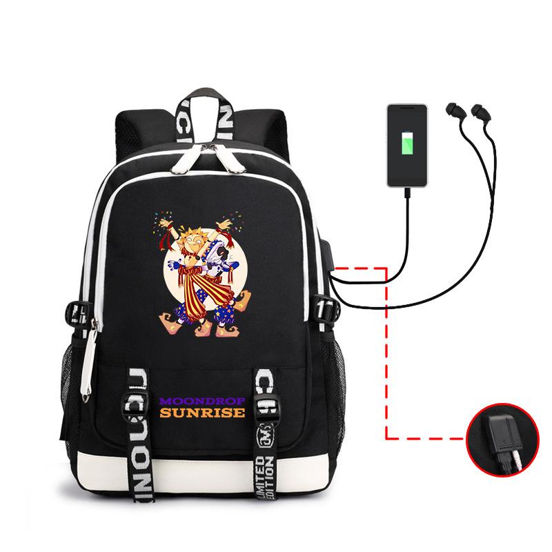 Sundrop Fnaf Peripheral Large Capacity Student School Bag Outdoor Backpack Usb Computer Bag