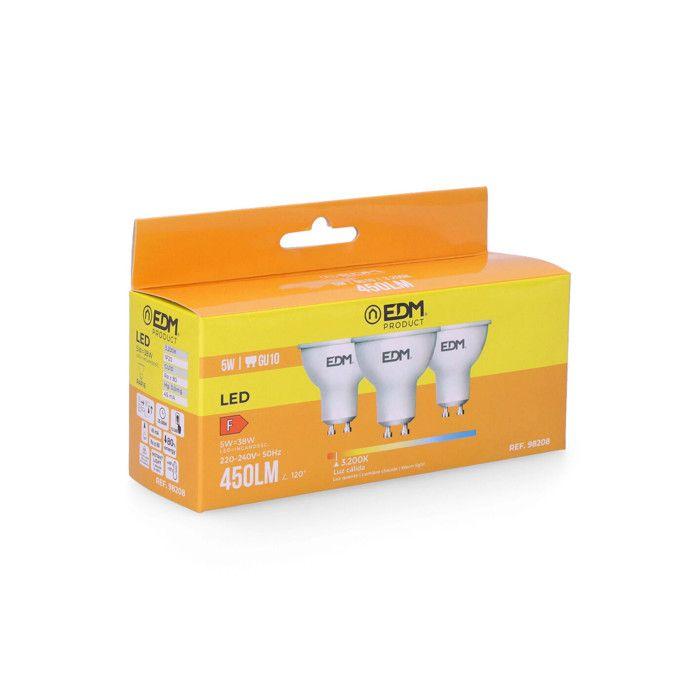 Lote de 3 Focos LED GU10 5W Dic