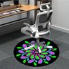 1pc Flower Mandala Chair Carpet for Office, Round Polyester Mat, Indoor Decor for Office, Washable Non-slip Carpet Yy251219087