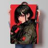 Anime Girl With Katana and Jacket Metal Poster Custom Wall Art Retro Vintage Tinplate Signs for Man Cave Home Decor Coffee Bar